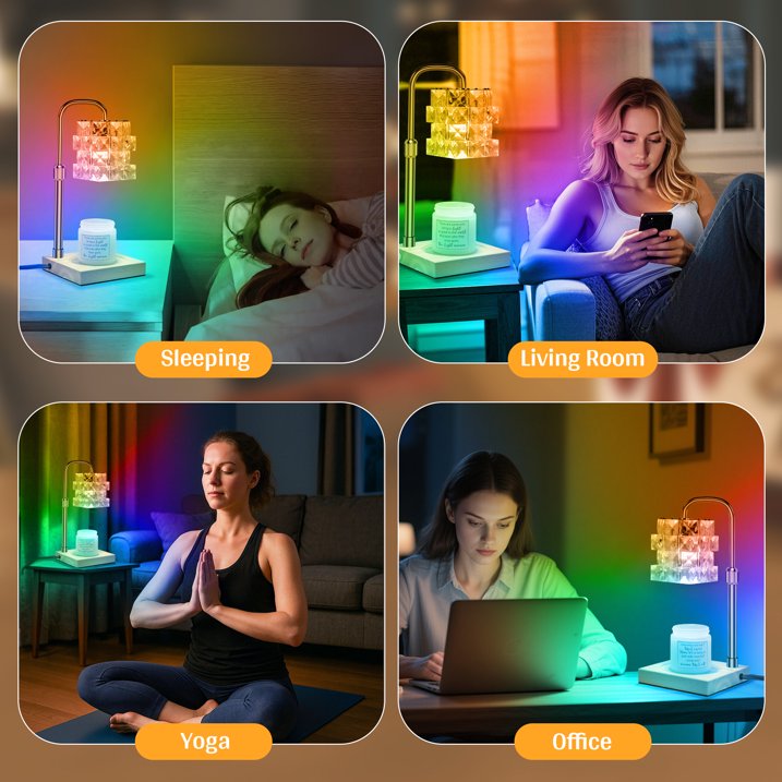 LOFTER-PRO Candle Warmer Lamp - RGB LED, Timer, Dimmer, Adjustable Height