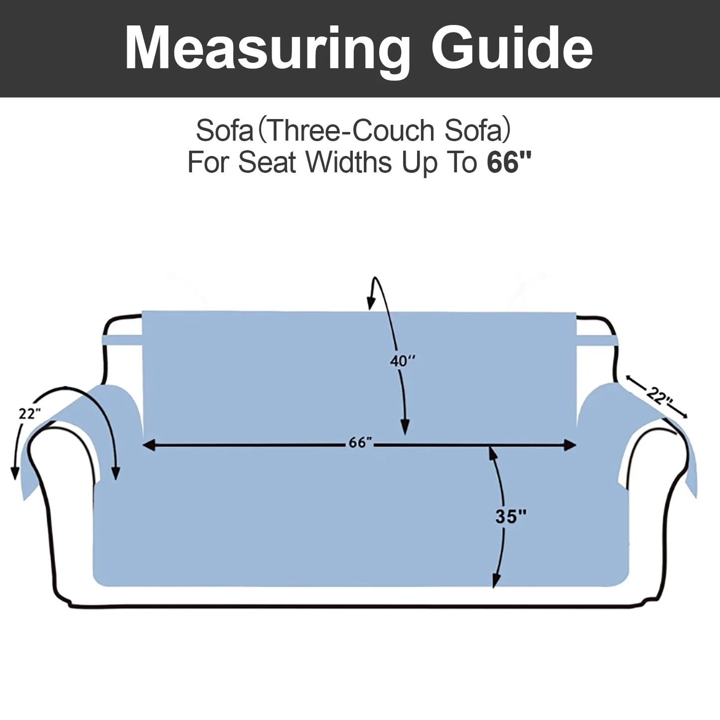 MOONORAH Reversible Couch Cover, 100% Water Resistant Slipcover Furniture Protector, Machine Washable Couch Cover for Kids, Dogs, Pets, 3 Cushion Sofa Size 66''x75", Grey