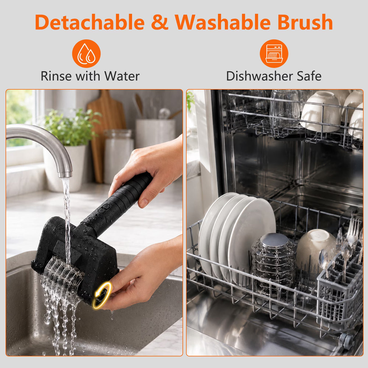 Panpaddle Electric Grill Brush Spin Power Brush - Bristle-Free 350 RPM with LED