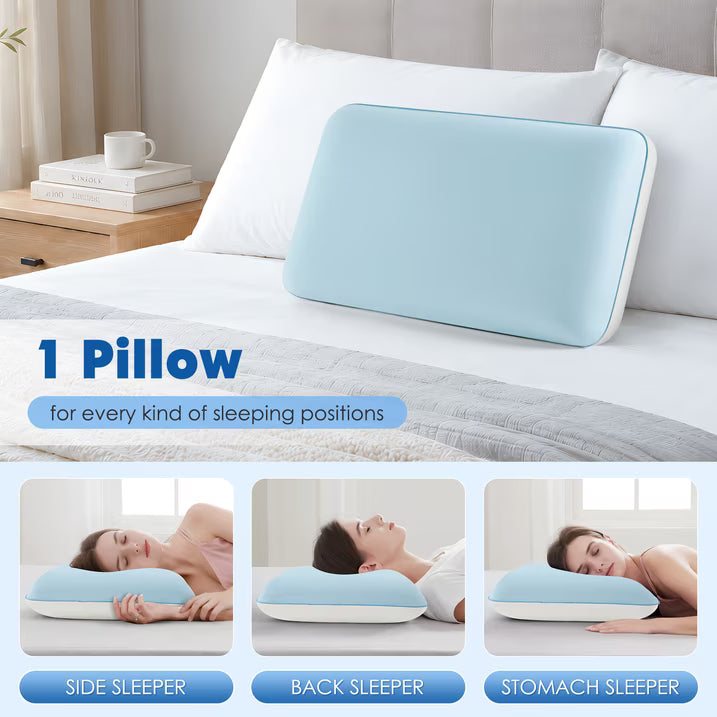 Kaipara Cooling Gel Memory Foam Pillow Soft - Neck Relief - Non-Standard Size