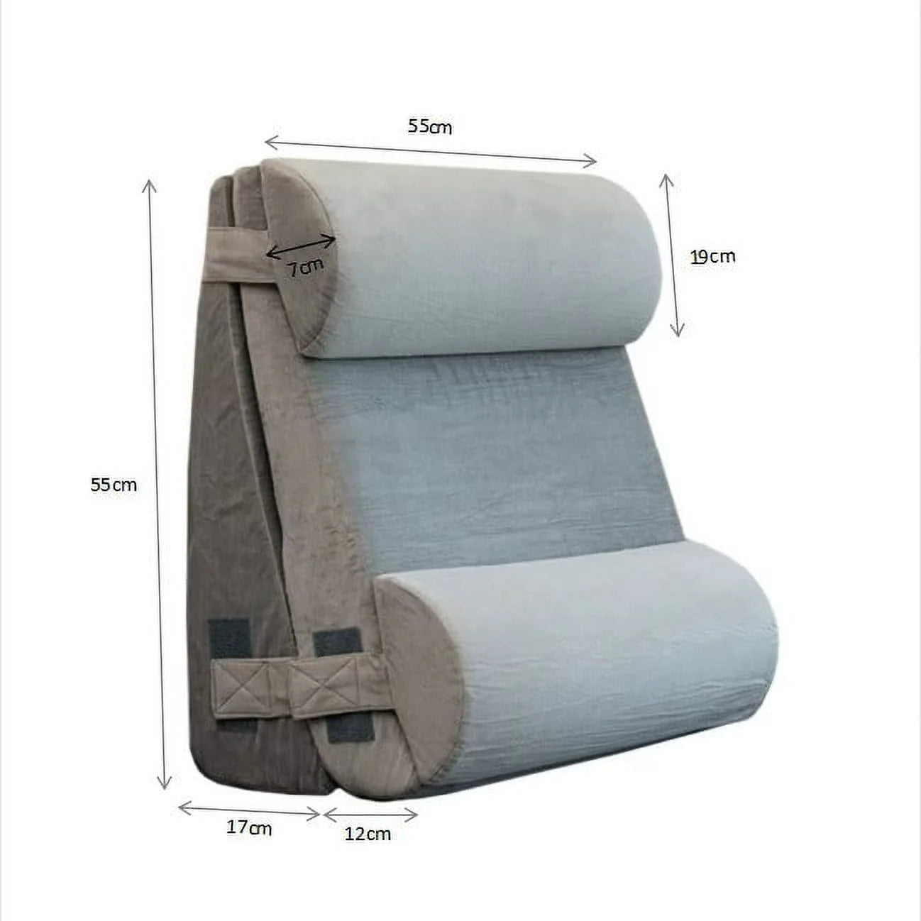 MOONORAH Wedge Pillow for Sleep Apnea, Adjustable Wedge Pillow Headboard, Bed Wedge Pillow for Back, Neck, Leg Pain Relief, Pillow Wedge for Sleeping, Acid Reflux with Neck Support Pillow, Grey