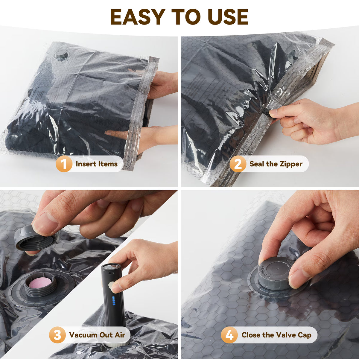 MOONORAH Vacuum Storage Bags - Electric Pump - 12 Pack