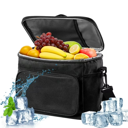 Onekawa Insulated Lunch Box for Men & Women,Leakproof Thermal Lunch Bag,Black